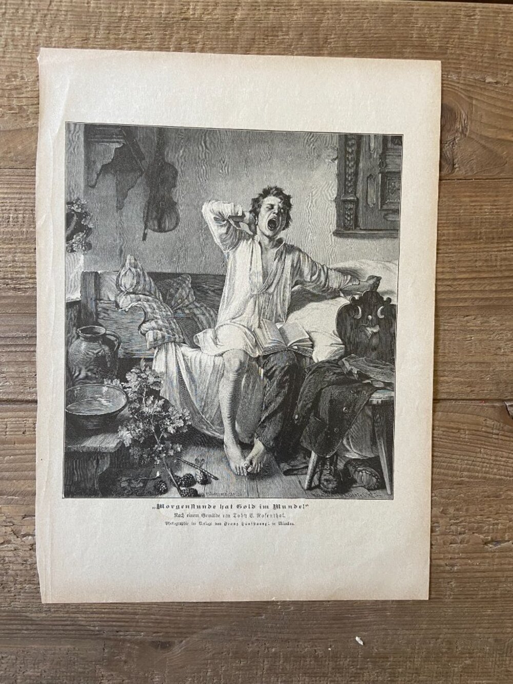 German Print, The Gazebo, Vintage